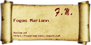 Fogas Mariann névjegykártya